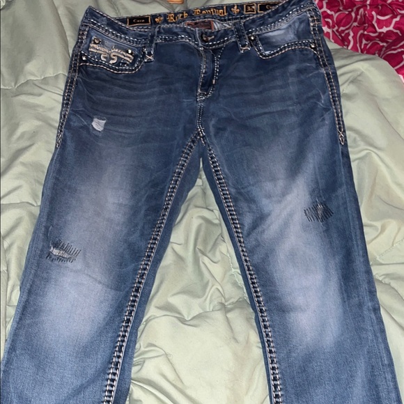 Rock Revival Dark Blue Capri Jeans - Picture 3 of 16